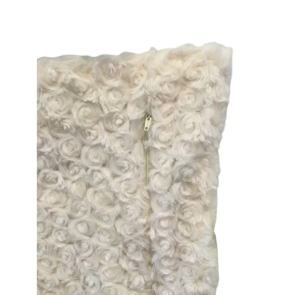 Vtg Handmade Square Pillow Cover Shabby White Purple Flower Lace‎ Valentine Day